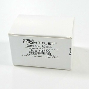 陳列備品 白無地IDカード(薄口) 0.5 mm 100枚入 C4002 Evolis