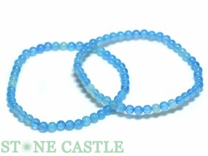 【ブレスレット】シンプル 4mm ブルーメノウ (2本セット) (数量限定商品) 【天然石 パワーストーン】