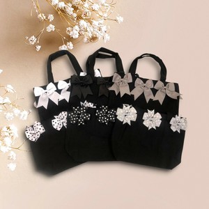 リボントートバッグ　たっぷりリボン　ドット　水玉　エコBAG　hanahana