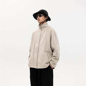 P18418 ボアフリース 2024秋冬新作 韓国風 カジュアル ジャケット  アウター メンズ 男  スタンドカラー