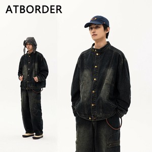 P18419 デニム ジーンズ 2024秋冬新作 韓国風 カジュアル ジャケット  アウター メンズ 男  スタンドカラー