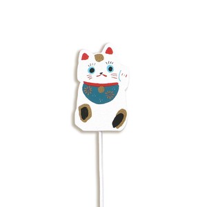 NY木製プレートピック 招き猫　正月ピック