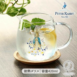 耐熱ガラス マグカップ 420ml ピーターラビット デイジー コップ 日本製 食洗機対応 電子レンジ対応