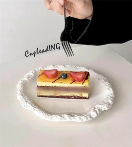 ≪予約商品≫早い者勝ち ステーキ皿 ケーキ皿 トレンド 岩紋皿 料理皿 家庭用 セラミック皿 平皿 浅皿