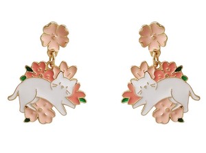 Pierced Earrings Resin Post Design Earrings Asymmetrical Flower