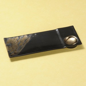 金しぶき長角皿(黒)　美濃焼 日本製 和食器　陶器