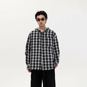 P18413 シャツ パーカー チェック 2024秋冬新作 韓国風 カジュアル ジャケットアウター メンズ
