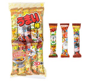 【お菓子】『うまい棒　1袋上代￥15×30本入』<スパイシービーフカレー>　　〜袋入スナック〜