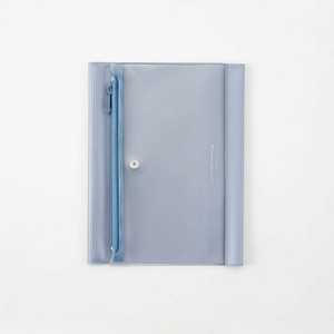 isshoni ペンケース付ノートカバーPVC B6 Rブルー N1928