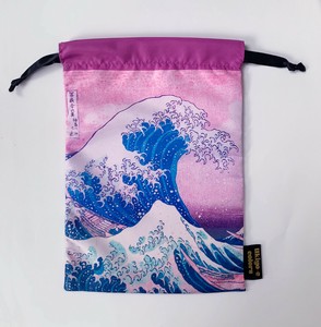 浮世絵カラーズ＿巾着＿北斎　波