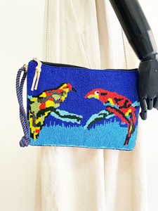 ⑥【SALE★在庫限り】バード ビーズポシェット（手刺繍ビーズ）