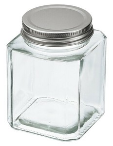フタ付ガラス瓶 角型500ml