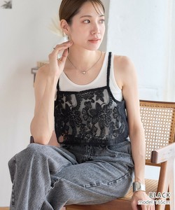 吊带背心 刺绣 透明纱 抹胸/紧身胸衣 花卉图案