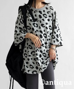 [antiqua] Sweatshirt Ladies fashion Lined pullover Short Sleeve