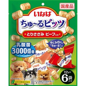 [いなばペットフード] いなば　ちゅーるビッツ　とりささみ　ビーフ入り12g×6P