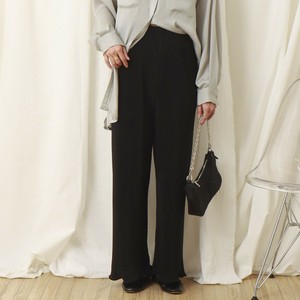 スムースクリスタルプリーツパンツ　クロ追加入荷！