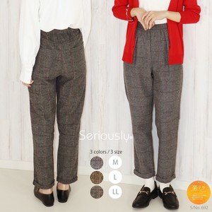 Full-Length Pant Check Pattern Tapered Pants