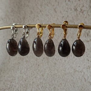 Gemstone Pendant Earrings Natural Stone Stainless Steel Made in Japan