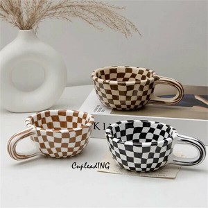 ≪予約商品≫INSスタイル 個性 オフィスカップ 高温 大人気 イレギュラー チェッカー マグカップ