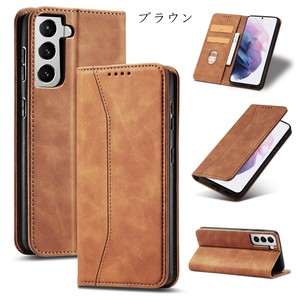 SamsungS21/A/NOTE ケース 手帳型 カード収納 マグネット式 ケース 保護カバー パープル BQ4663
