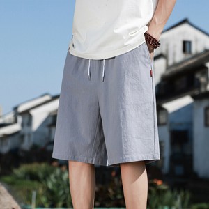 ハーフパンツ  綿麻 薄手  5分丈   無地    快適 メンズファッション   LX1015