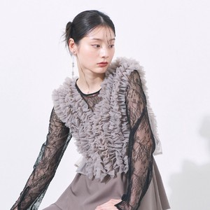 チュールフリルベスト パーティーベスト フォーマルベスト 謝恩会 結婚式 お呼ばれ同窓会