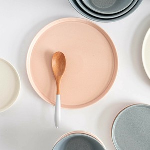 Mino ware Main Plate Pink Cotton Western Tableware 23cm Made in Japan