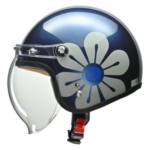 NOVIA バブルシールド付スモールロージェットヘルメット　レディースフリーサイズ　ネイビー×グレー