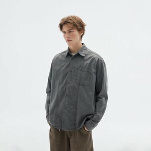 P18468メンズ 男 2024秋冬新作 カジュアル ワイシャツ カーゴ  欧米風 ヴィンテージ 男女通用 無地