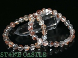 ☆高品質☆【ブレスレット】ラビットヘアルチルクォーツ (レインボー入り) (約8.5〜9mm)