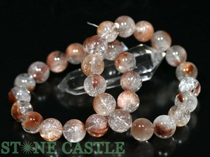☆高品質☆【ブレスレット】ラビットヘアルチルクォーツ (レインボー入り) (約14〜14.5mm)