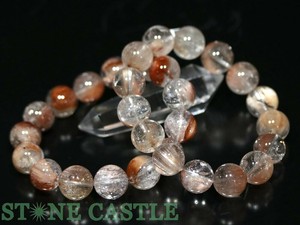 ☆高品質☆【ブレスレット】ラビットヘアルチルクォーツ (レインボー入り) (約16.5〜17mm)