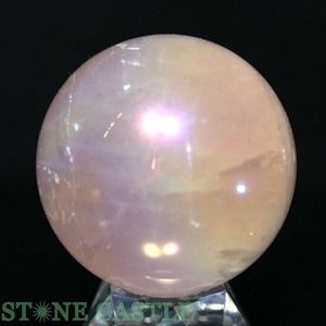☆一点物☆【置き石】丸玉 ローズクォーツオーラ 約47mm No.100 【天然石 パワーストーン】