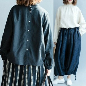 フェミニンなバックボタンデザインシャツ・ブラウス【新作】
