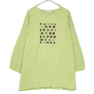 T-shirt Shirring Polka Dot 7/10 length