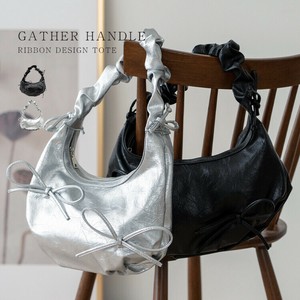 【nsb-30218p】【PU】【リボン】ギャザーデザイン ワンハンドル HOBO Y2K