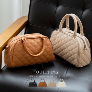 【nsb-30224p】【PU】【ボストン】キルティング ミニバッグ 2way ショルダー