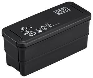 オーエスケー SNBK スヌーピー(ブラック) ランチボックス二段(仕切付) PCW-650D