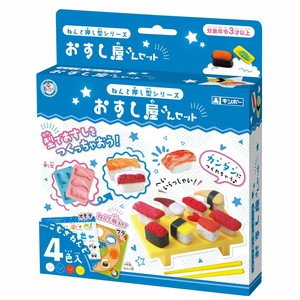 おすし屋さんセット こむぎねんど4色入り ねんど押し型シリーズ