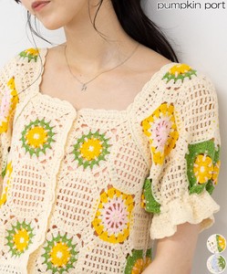 Cardigan Floral Pattern Short Sleeve Cardigan Sweater