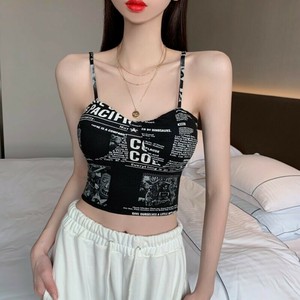 サスペンダータンクトップ  美背  花柄 快適 レディース ファッション   BQ4737