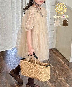 《 aimoha KIDS 》ワンピース 女の子 シフォン パフスリーブ 子供 可愛い