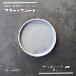 【Flat plate フラットプレート】 12cm 小皿 グレー サークルプレート 平皿 丸皿 美濃焼 日本製 Felice