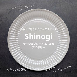 【SHINOGI しのぎ】 サークルプレート 23.5cm Lサイズ アイボリー 丸皿 洋食器 美濃焼 日本製 Felice