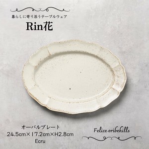美浓烧 大餐盘/中餐盘 餐具 Rinka 24.5cm 日本制造