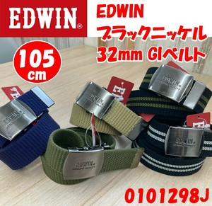 【EDWIN/エドウィン】 32mm　ブラックバックル　GI　ガチャ　ベルト