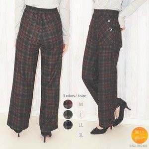 《SALE》チェック柄ストレートワイドパンツ　AW
