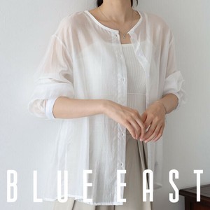 衬衫 新颜色出品 无领 2024新品 薄纱 衬衫