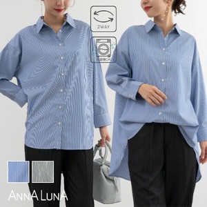 Button Shirt/Blouse Stripe 2 7/10 length