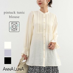 2024AW新作【ANNALUNA】ピンタック切替チュニックブラウス